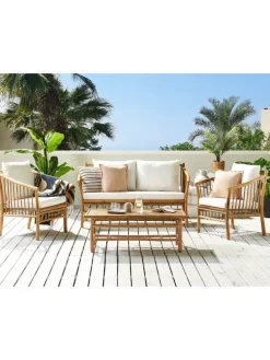 4-tlg Lounge Set MAGGIORE in Braun/Weiß