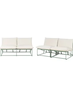 3-tlg Lounge Set PICO in Grün/Beige
