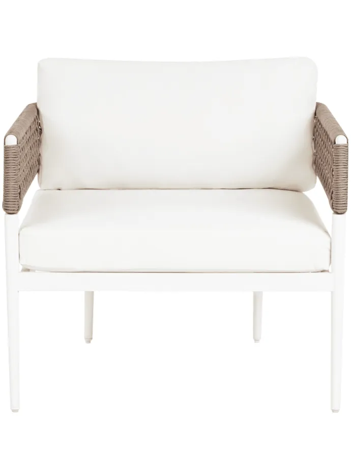 4-tlg Lounge Set SERLA in Weiß/Beige