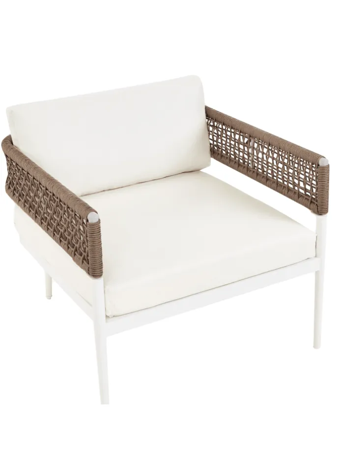 4-tlg Lounge Set SERLA in Weiß/Beige