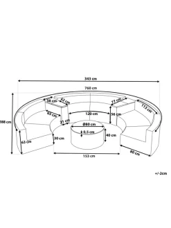 2-tlg Lounge Set SEVERO in Braun/Weiß