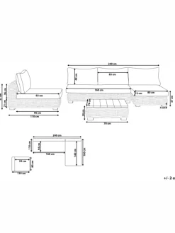 4-tlg Lounge Set VARALLO in /Weiß