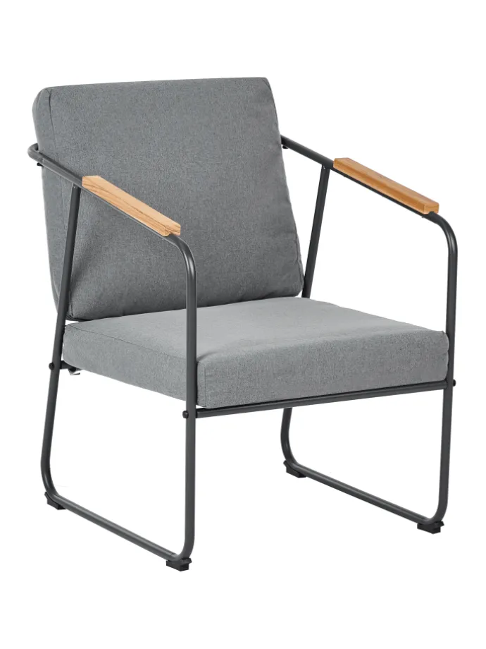 4-tlg Lounge Set VEZZANA in Grau/Schwarz/Braun