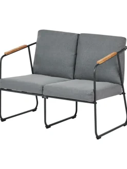 4-tlg Lounge Set VEZZANA in Grau/Schwarz/Braun