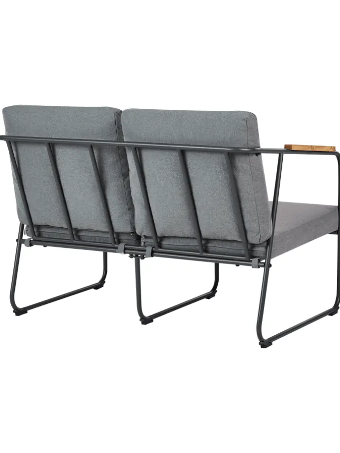 4-tlg Lounge Set VEZZANA in Grau/Schwarz/Braun