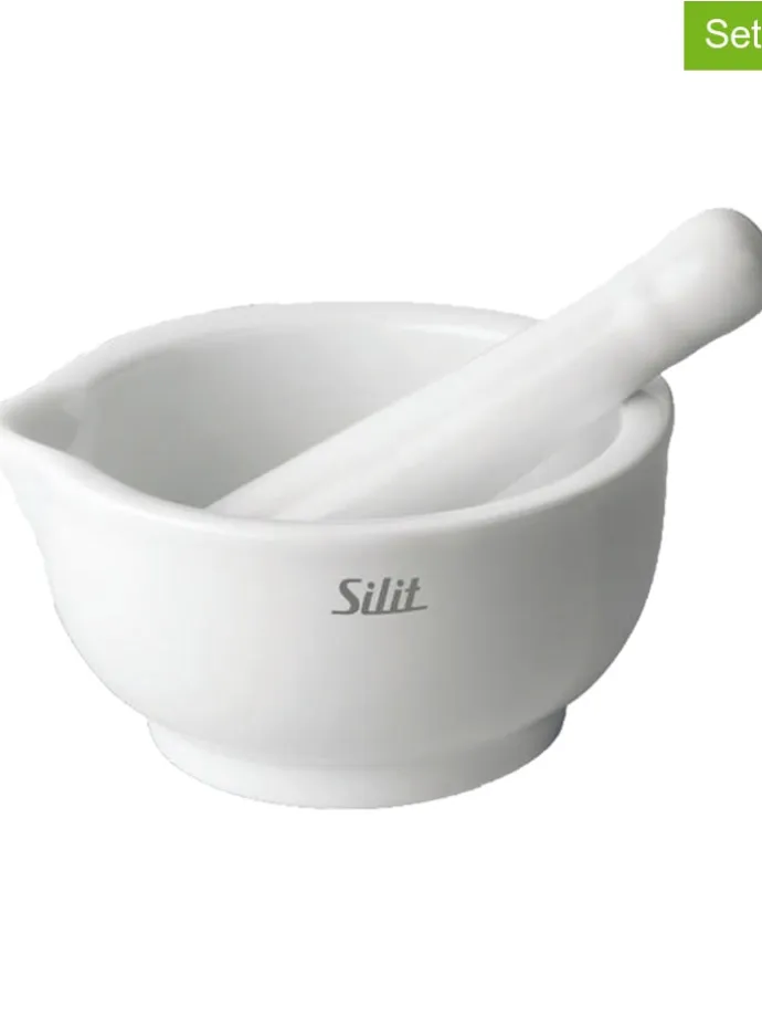 2tlg. Mörser-Set in Weiß - Ø 10 cm