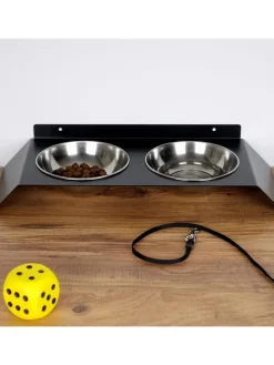 3tlg. Napfset in Schwarz - (B)50 x (H)6 x (T)20 cm