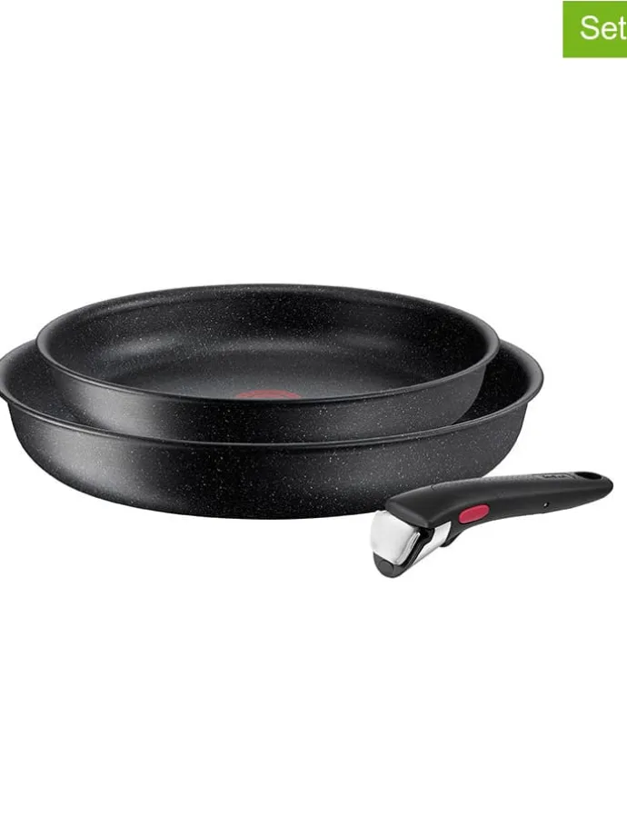 3tlg. Pfannen-Set "Black Stone" in Schwarz