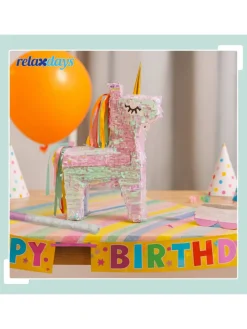 3-tlg. Pinata Set "Einhorn" in Bunt