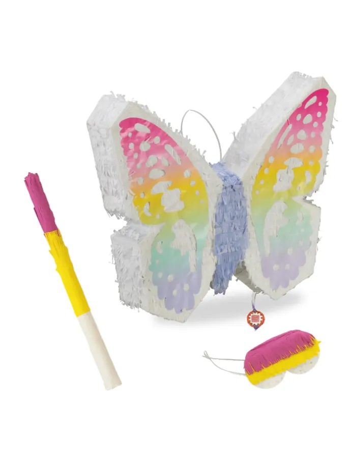 3-tlg. Pinata Set "Schmetterling" in Bunt