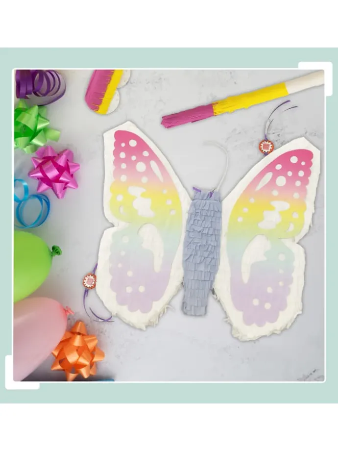 3-tlg. Pinata Set "Schmetterling" in Bunt