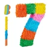 3-tlg. Pinata Set "Zahl 7" in Bunt