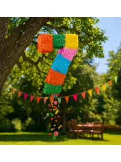 3-tlg. Pinata Set "Zahl 7" in Bunt