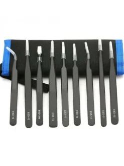 9-tlg. Pinzetten-Set aus hochwertigem Edelstahl ideal geeignet in Schwarz