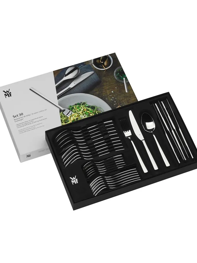 30tlg. Poliertes Edelstahl-Besteckset "Boston"