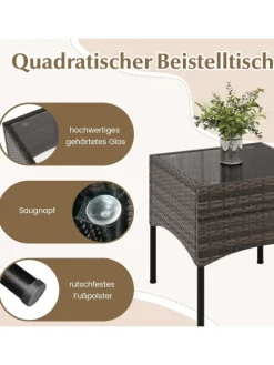 3tlg. Rattansessel Set in Weiß