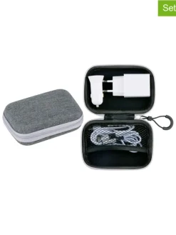 3tlg. Reise-Lade-Set in Grau/ Weiß