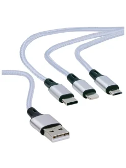 3tlg. Reise-Lade-Set in Grau/ Weiß