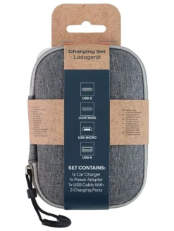 3tlg. Reise-Lade-Set in Grau/ Weiß