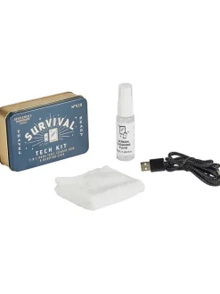 4tlg. Reiseset "Survival Tech Kit" in Blau/ Weiß