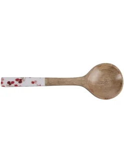 2tlg. Salatbesteck-Set in Braun/ Weiß - (L)33,5 cm