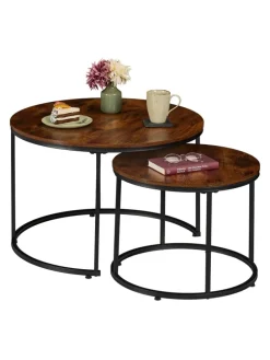 2-tlg. Satztisch-Set in Braun/ Schwarz