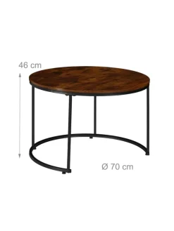 2-tlg. Satztisch-Set in Braun/ Schwarz