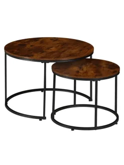 2-tlg. Satztisch-Set in Braun/ Schwarz