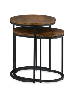 2-tlg. Satztisch-Set in Braun/ Schwarz