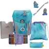 5tlg. Schulranzen-Set " ErgoFlex Max - Activ" in Hellblau