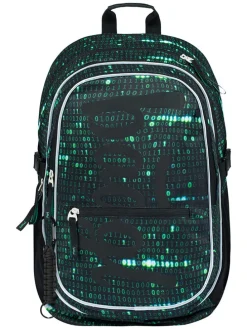 3tlg. Schulranzen-Set "Core Numbers" in Grün/ Schwarz