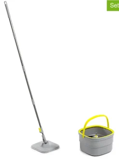 4tlg. Selbstreinigender Drehmopp-Set in Helllgrau