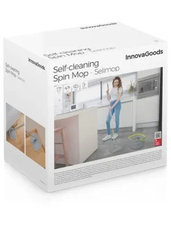 4tlg. Selbstreinigender Drehmopp-Set in Helllgrau