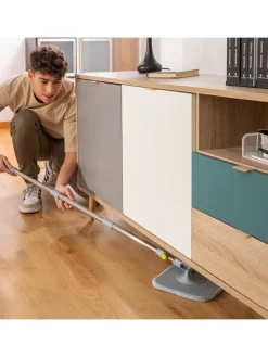 4tlg. Selbstreinigender Drehmopp-Set in Helllgrau