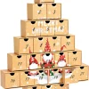 24tlg. Set: Adventskalender "Merry Christmas" in Beige - (B)38 x (H)48 x (T)6 cm