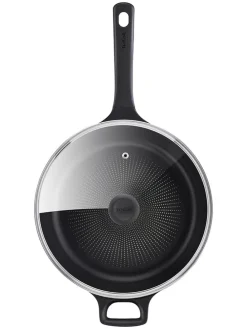 2tlg. Set: Aluguss-Schmorpfanne "Trattoria Pro" in Schwarz - Ø 28 cm