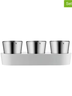 4tlg. Set: Blumentöpfe & Kunstblumen