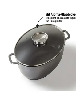 2tlg. Set: Bräter in Grau - 8 l