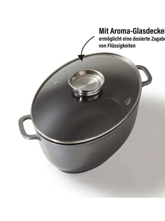 2tlg. Set: Bräter in Grau - 8 l