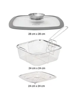 5tlg. Set: Bräter in Grau - (L)28 x (B)28 cm