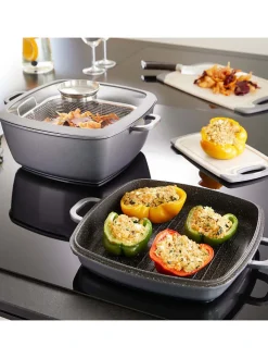 5tlg. Set: Bräter in Grau - (L)28 x (B)28 cm