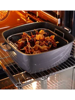 5tlg. Set: Bräter in Grau - (L)28 x (B)28 cm