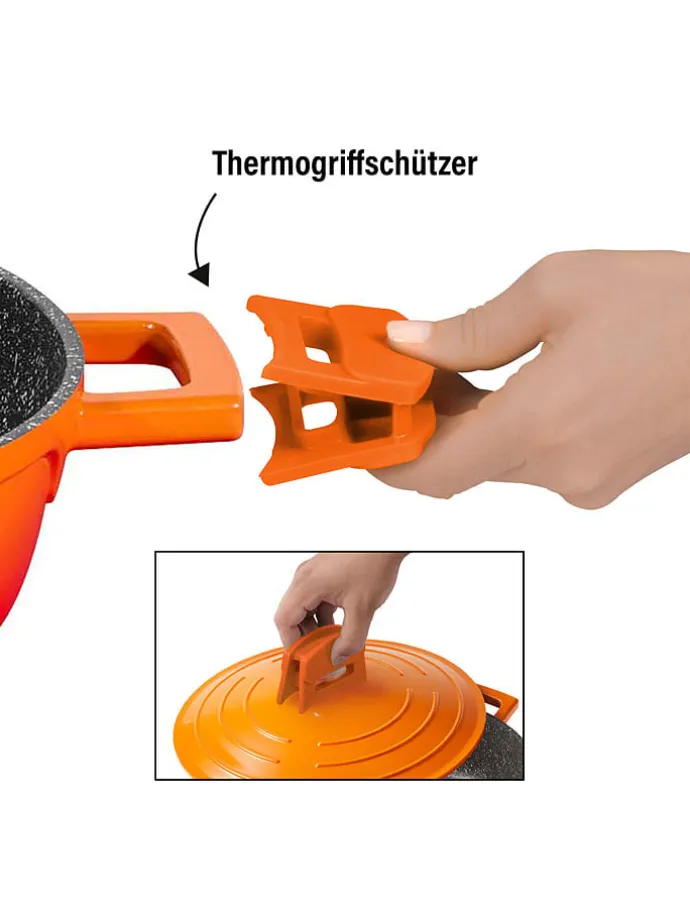 2tlg. Set: Bräter in Orange - 4,2 l