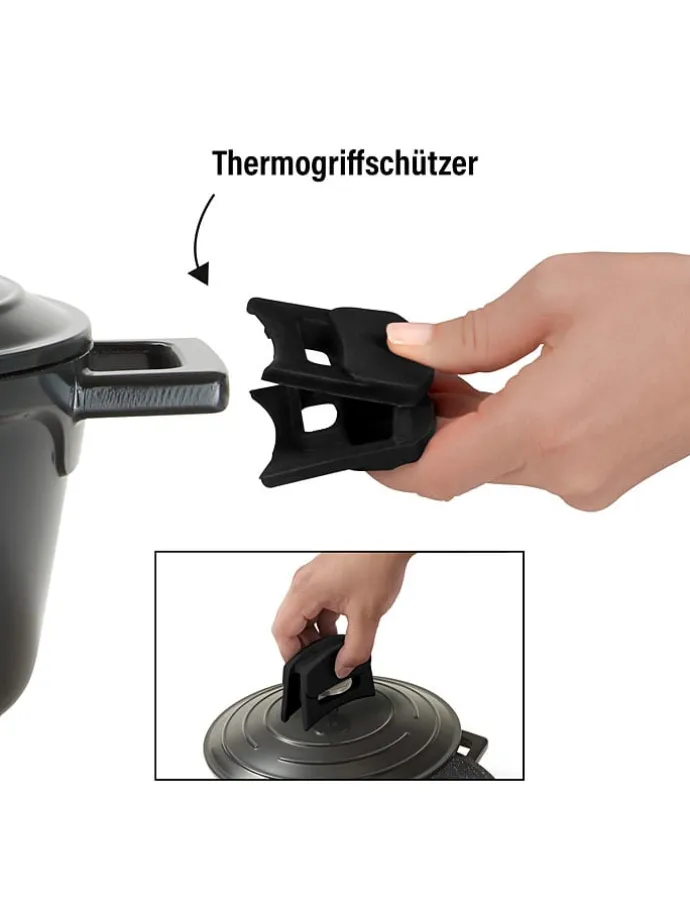 2tlg. Set: Bräter in Schwarz - 2,6 l