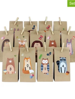 51tlg. Set: DIY-Adventskalender "Waldtiere" in Hellbraun
