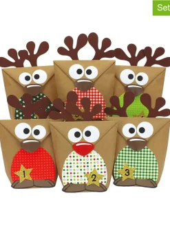 58tlg. Set: DIY-Adventskalender "Rentiere" in Hellbraun