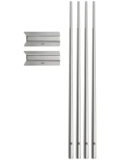 6tlg. Set: Edelstahl-Essstäbchen