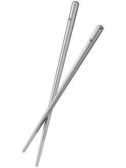 6tlg. Set: Edelstahl-Essstäbchen