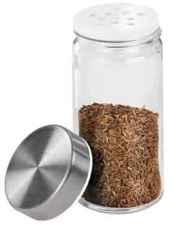 13tlg. Set: Edelstahl-Gewürzregal - (H)22,5 x Ø 19 cm