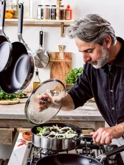 2tlg. Set: Edelstahl-Schmorpfanne 